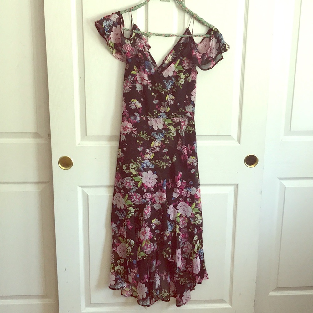 Elegant High-Low Floral Dress